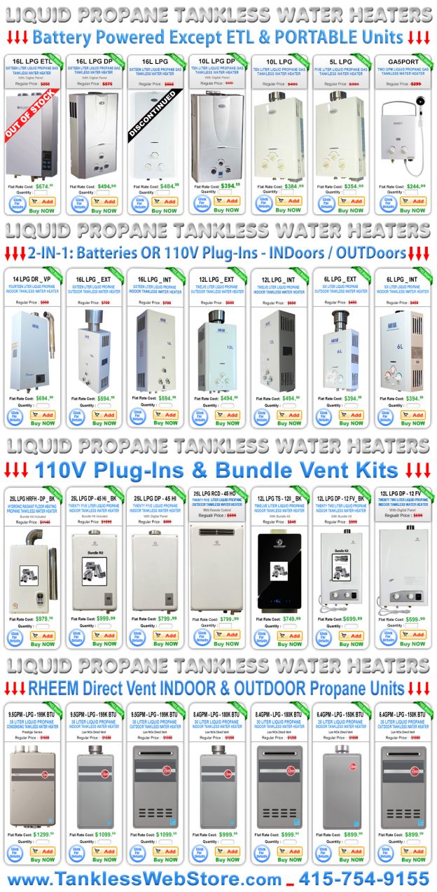 Propane Tankless Water Heaters By The Tankless Web Store